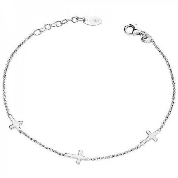 Image of the Amen Silver Cross Bracelet BR3CB
