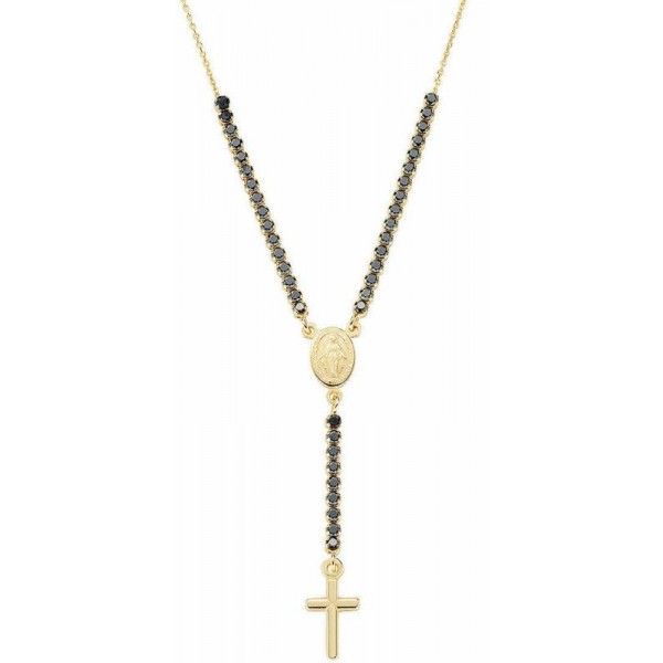 Image of the Amen Silver Rosary Necklace with zircons CLCRMIGNZ4