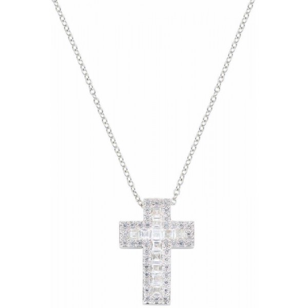 Bild der Amen Kreuzkette aus Silber mit Zirkonia für Damen CLCRREBBBZ1