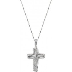 Amen Kreuzkette aus Silber mit Zirkonia für Damen CLCRVBBZ
