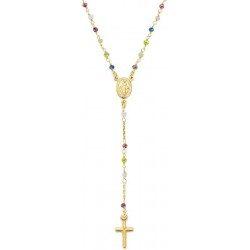 Amen Rosenkranz Kette aus Silber mit Kristallen für Damen CRO10GARVE4