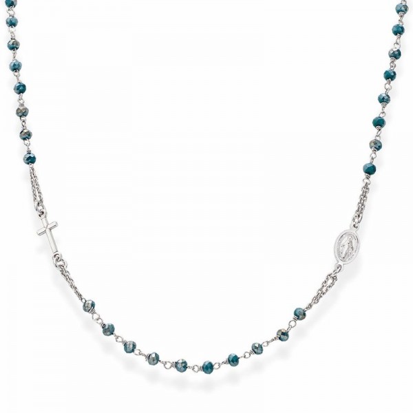 Amen Rosenkranz Kette aus Silber mit Kristallen CROBP3 Bild der Amen Rosenkranz Kette aus Silber mit Kristallen CROBP3