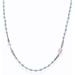 Amen Rosenkranz Kette aus Silber mit Kristallen CROBT3