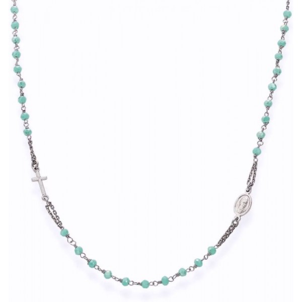 Amen Rosenkranz Kette aus Silber mit Kristallen CROBT3 Bild der Amen Rosenkranz Kette aus Silber mit Kristallen CROBT3