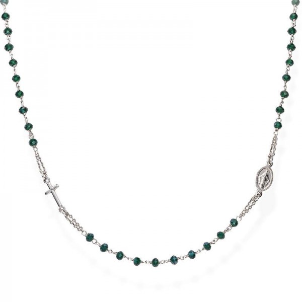 Amen Rosenkranz Kette aus Silber mit Kristallen CROBVB3 kaufen