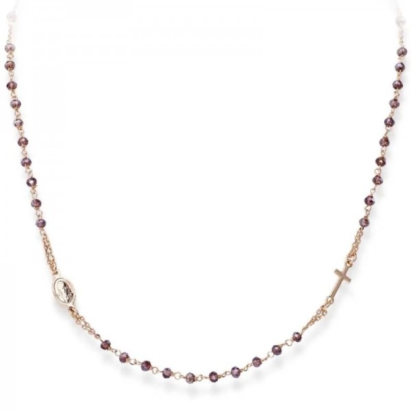 Bild der Amen Rosenkranz Kette aus Silber mit Kristallen für Damen CRORVI3