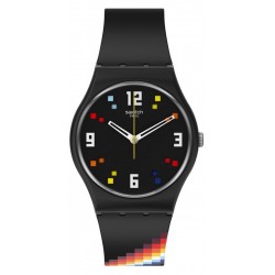 Купить Swatch Унисекс Часы Gent Black Carousel Squares SO28B705