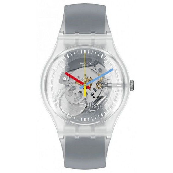Buy Swatch Unisex Watch New Gent Clearly Black Striped SUOK157