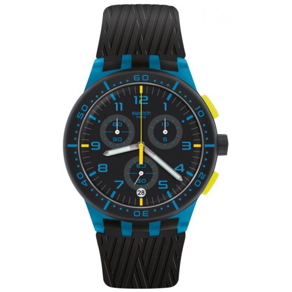 Acheter Montre Unisex Swatch Chrono Plastic Blue Tire SUSS402 Chronographe